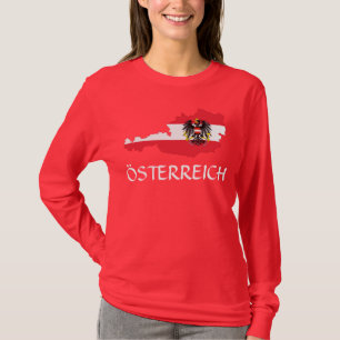 Austria Flag Map "Österreich" Long Sleeve T-Shirt
