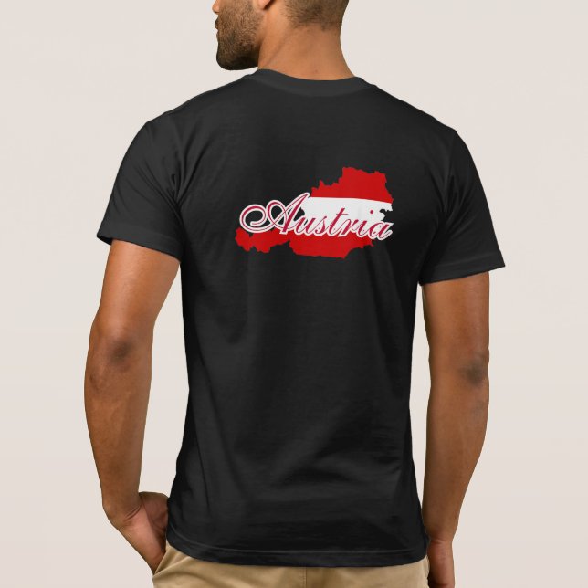 Austria flag map T-Shirt (Back)