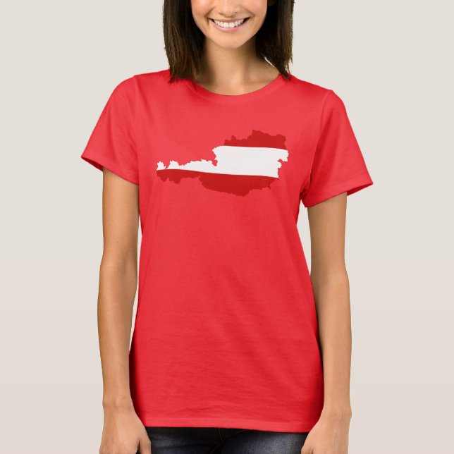 Austria Flag Map T-Shirt  (Front)