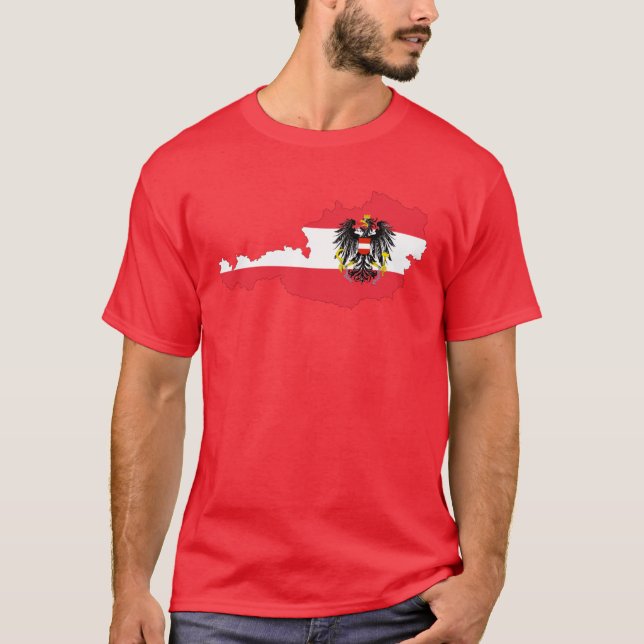 Austria Flag Map T-Shirt (Front)