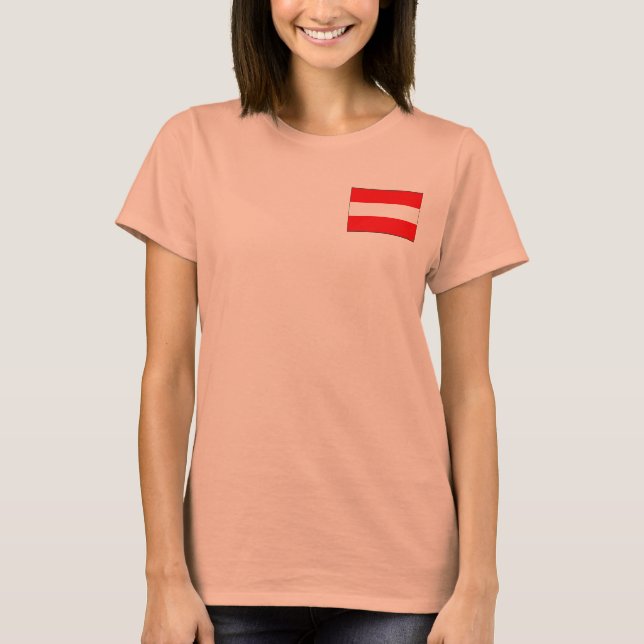 Austria Flag + Map T-Shirt (Front)