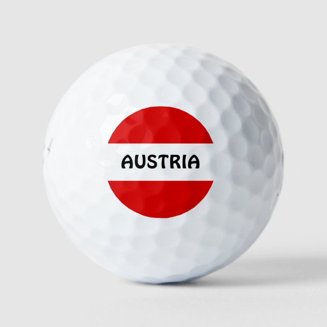 AUSTRIA: Flag of Austria Golf Balls (Front)
