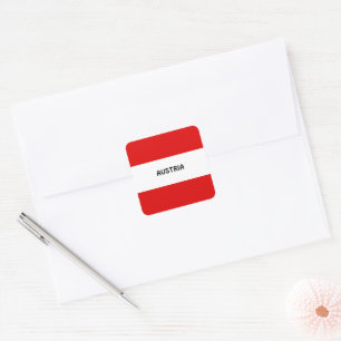 AUSTRIA: Flag of Austria Square Sticker