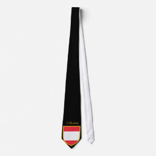 Austria Flag Personalised - Custom Name Osterreich Tie