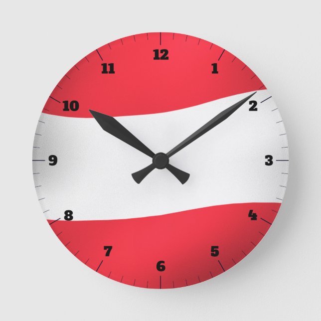 AUSTRIA FLAG ROUND CLOCK (Front)