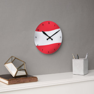 AUSTRIA FLAG ROUND CLOCK