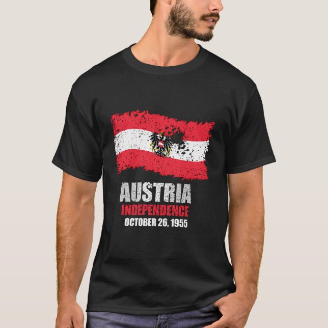 Austria Flag T Shirt Austrian Independence (Front)