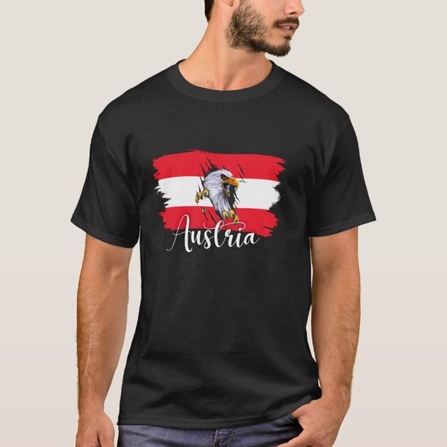 Austria Flag tshirt, Austrian tshirt, Austrian fla T-Shirt (Front)
