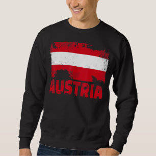 Austria Flag Vintage Distressed Austrian Grunge Tr Sweatshirt