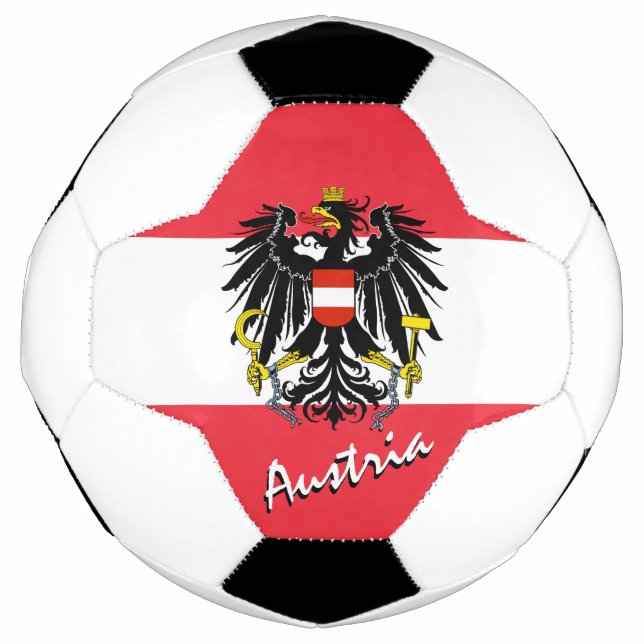 Austria Football & Austrian Flag / Sports Soccer Ball (Front)