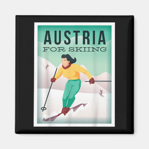Austria For Skiing Pistensau &amp; Skihaserl Get O Magnet