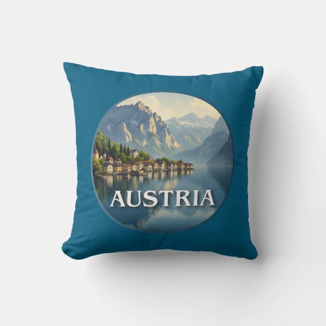Austria Hallstatt European Union Cushion (Front)