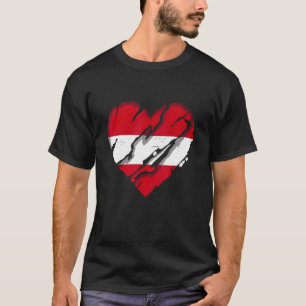 Austria Heart Austrian Flag Austrian Pride T-Shirt
