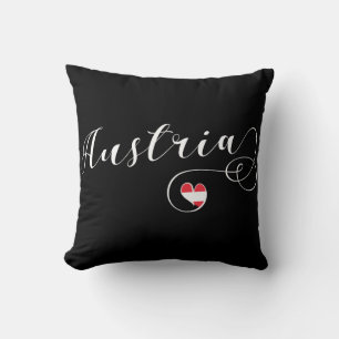 Austria Heart Throw Pillow, Vienna Cushion
