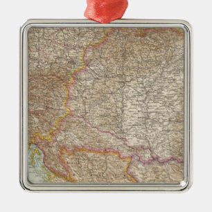 Austria Hungarian Empire Map Metal Tree Decoration