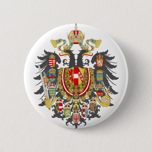 Austria-Hungary Coat of Arms 6 Cm Round Badge (Front)