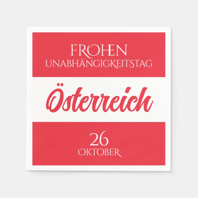 Austria Independence Day Austrian National Flag Napkin (Front)