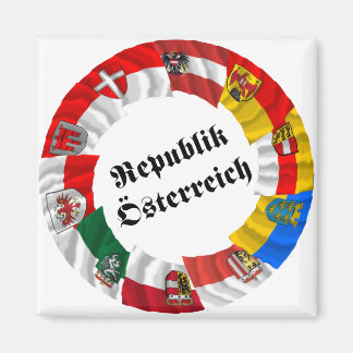 Austria & its Laender Waving Flags Magnet