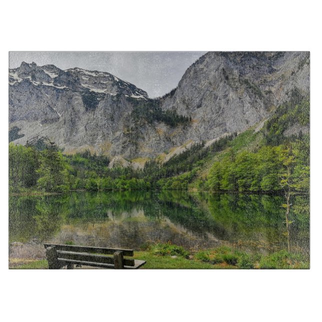 Austria Lake Tranquil View Point Cutting Board (Front)
