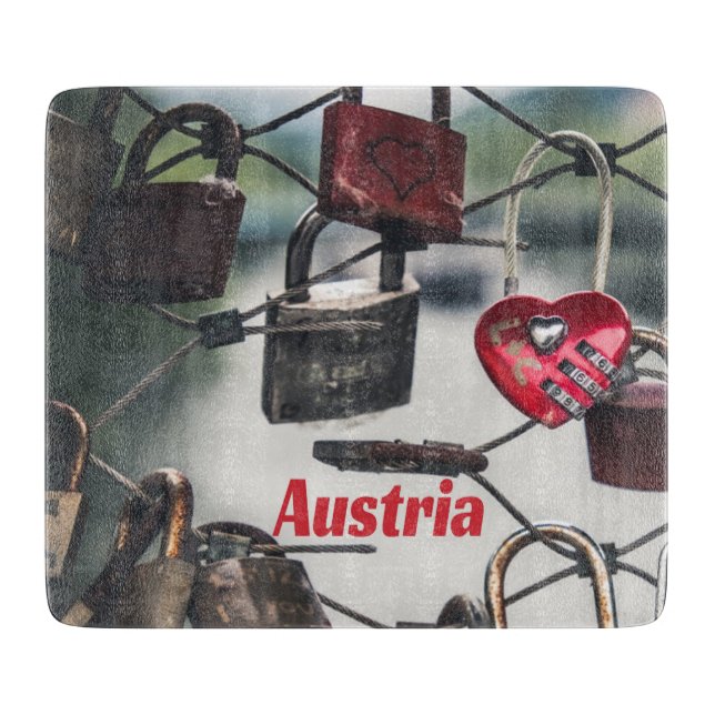 Austria Love Locks Bridge Salzburg Cutting Board (Front)