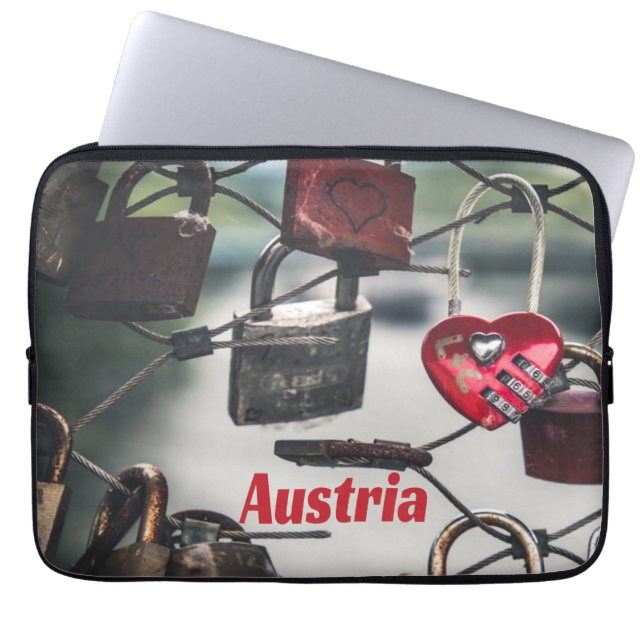 Austria Love Locks Bridge Salzburg Laptop Sleeve (Front)
