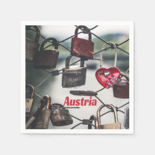 Austria Love Locks Bridge Salzburg Napkin