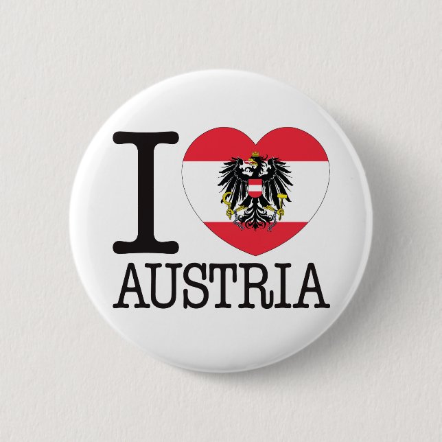 Austria Love v2 6 Cm Round Badge (Front)