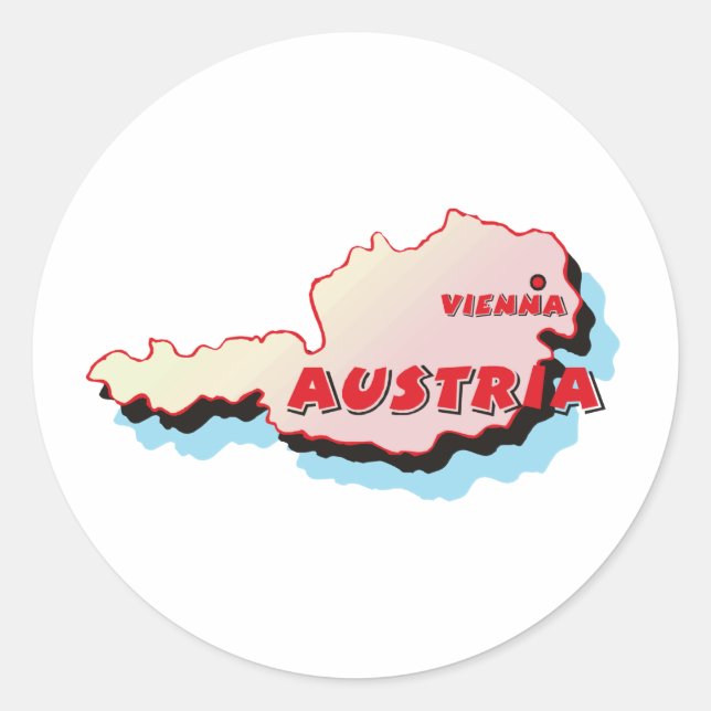 Austria Map Classic Round Sticker (Front)