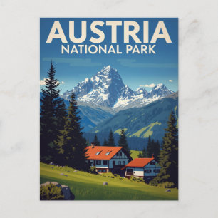 Austria National Park Alpine Chalet Postcard