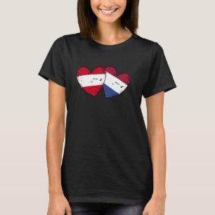 Austria Netherlands Hearts Flag Austrian Dutch Fri T-Shirt