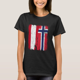 Austria Norway Half Flag Austrian Norwegian Ancest T-Shirt