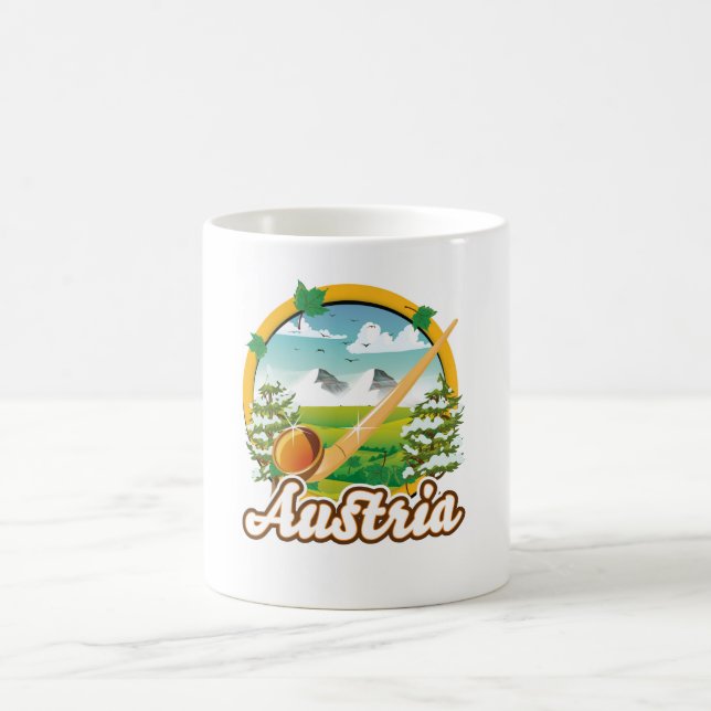 Austria retro travel logo coffee mug (Center)