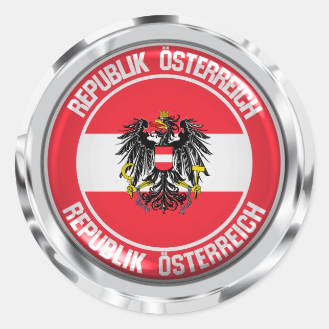 Austria Round Emblem Classic Round Sticker (Front)