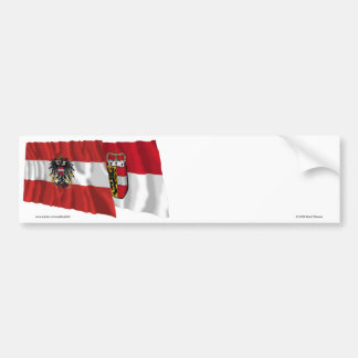 Austria & Salzburg Waving Flags Bumper Sticker