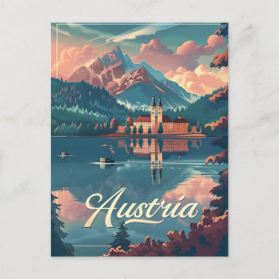 Austria Serenity: Lakeside Mountain Postcard