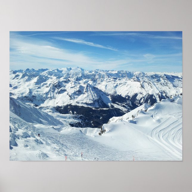 austria ski mountain travel alps snow landscape poster (Front)