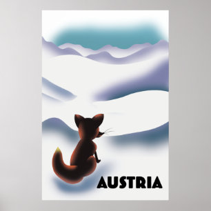Austria Ski travel poster