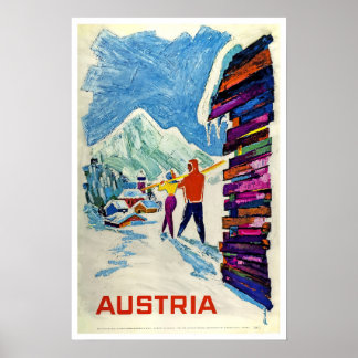 Austria, Ski Travel Poster