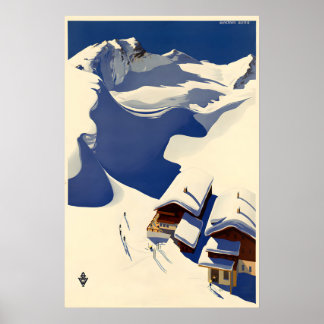 Austria Ski Travel Poster - Wunscheim