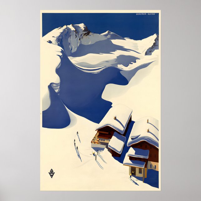 Austria Ski Travel Poster - Wunscheim (Front)
