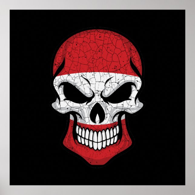 Austria Smiling Skull Flag  Poster (Front)
