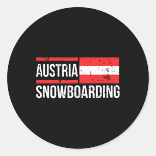 Austria Snowboarding Austrian Flag Race Halfpipe S Classic Round Sticker