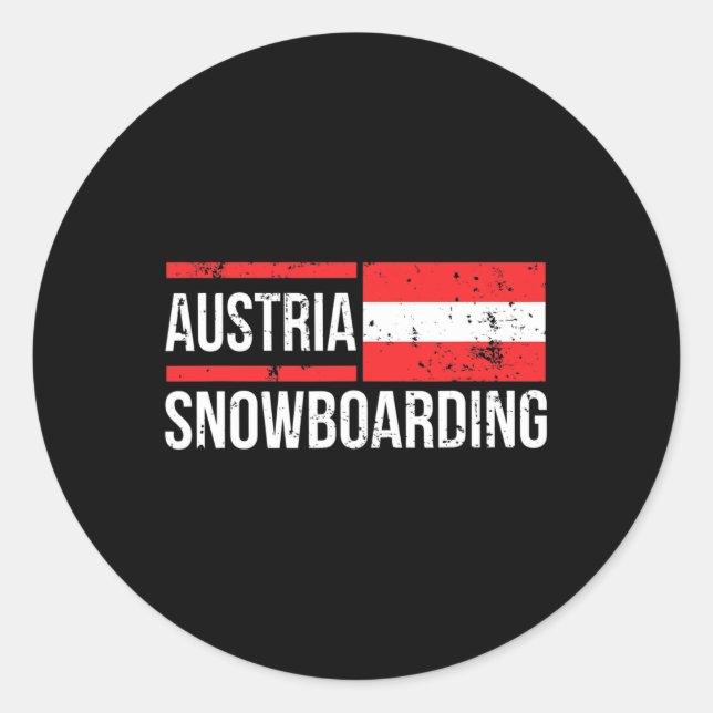 Austria Snowboarding Austrian Flag Race Halfpipe S Classic Round Sticker (Front)