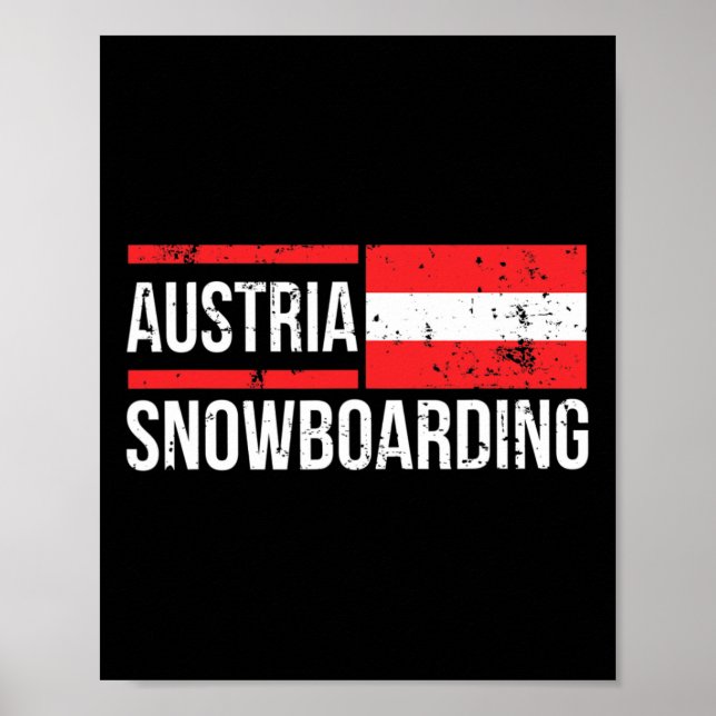 Austria Snowboarding Austrian Flag Race Halfpipe S Poster (Front)