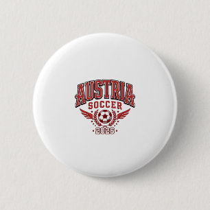 Austria Soccer 2026 Soccer Bold Country Typography 6 Cm Round Badge