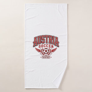 Austria Soccer 2026 Soccer Bold Country Typography Bath Towel