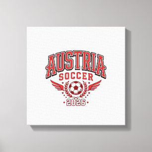 Austria Soccer 2026 Soccer Bold Country Typography Canvas Print