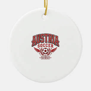 Austria Soccer 2026 Soccer Bold Country Typography Ceramic Tree Decoration