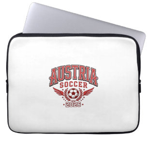Austria Soccer 2026 Soccer Bold Country Typography Laptop Sleeve