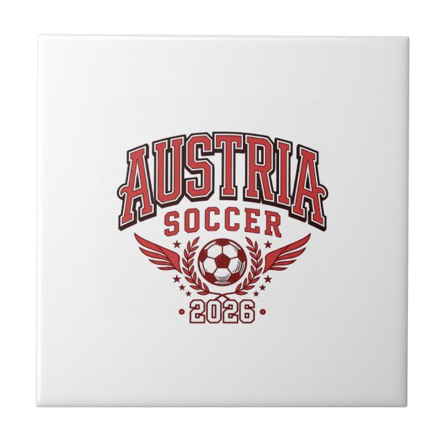 Austria Soccer 2026 Soccer Bold Country Typography Tile (Front)